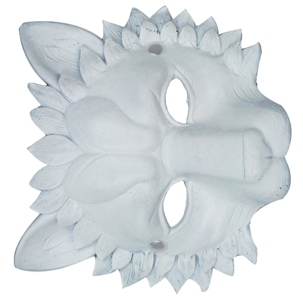 1pc 3D Lion Mask Halloween Cosplay Lion Mask Party Supplies for Festival Dance Party Masquerade (White)