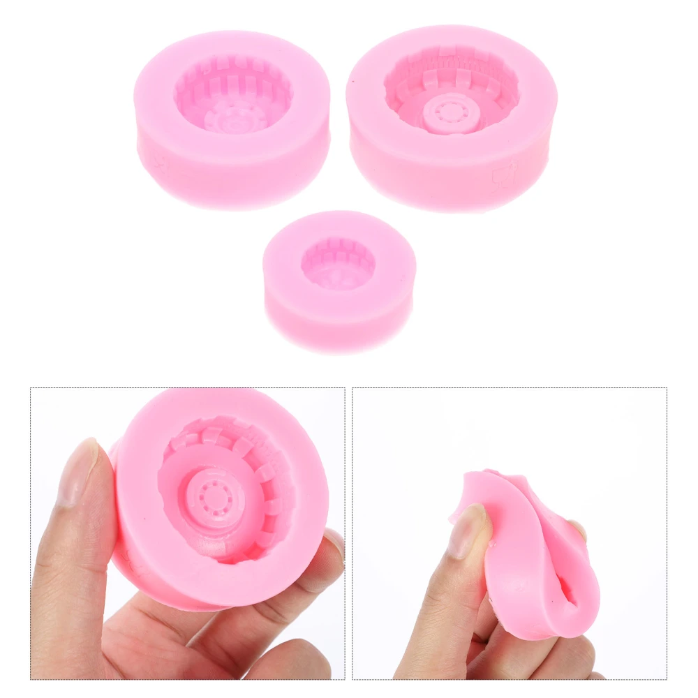 3pcs Baking Mold Tire Shaped Mold Cake Mold Desserts Mold DIY Silicone Molds