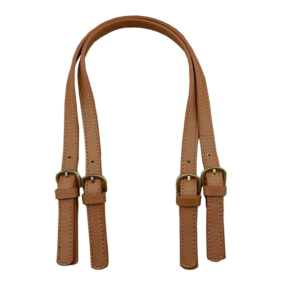 2 Pcs Synthetic Leather Handbag Handles Durable Tote Bag Replacement Strap DIY Bag Belt for Women Ladies Pouch (Brown)