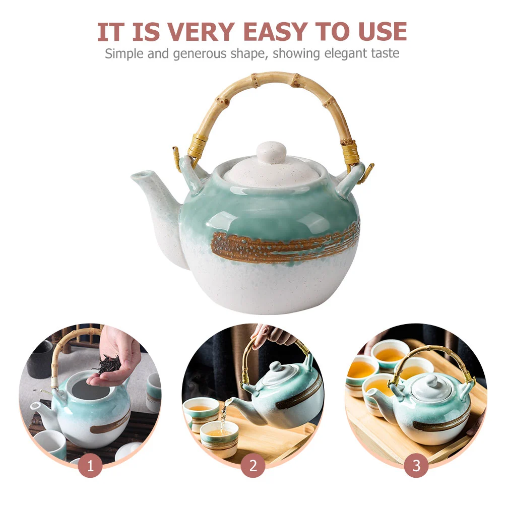 Ceramic Tea Pot Practical Tea Kettle Teapot Delicate Tea Making Pot with Handle