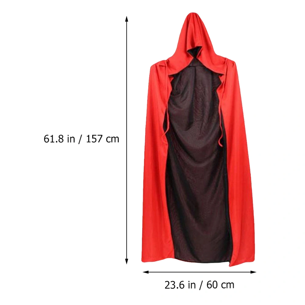 1 Set/2pcs Halloween Cloak Vampires Death Cape with Bag for Adult (Black, Red)