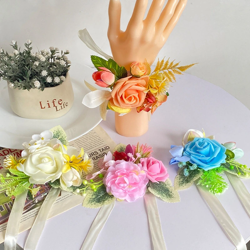 Wedding Party Wrist Corsage Bracelet Bridal Flower Wrist Band Bridesmaid Wrist Corsage