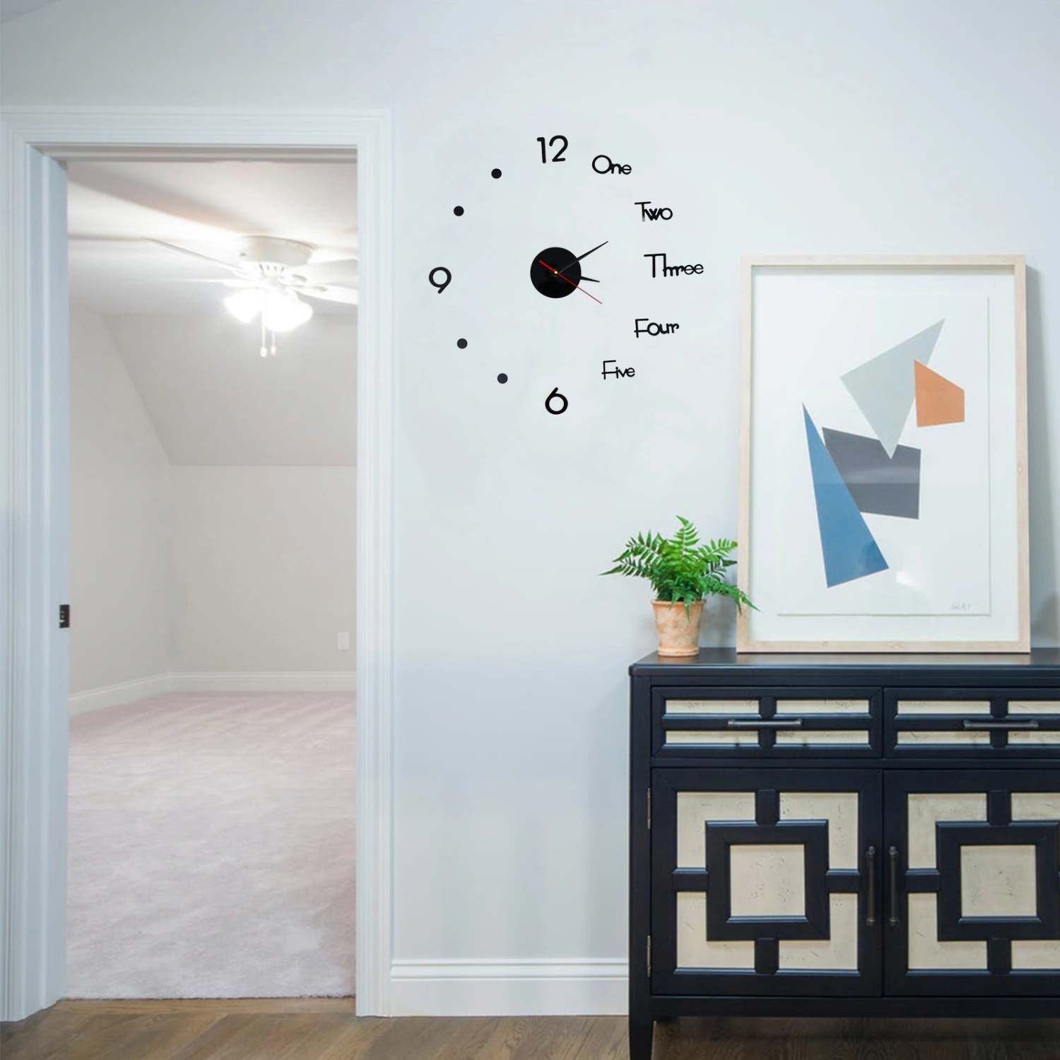 1 set of Acrylic Digital Wall Clock Home DIY Exquisite Frameless Wall Clock