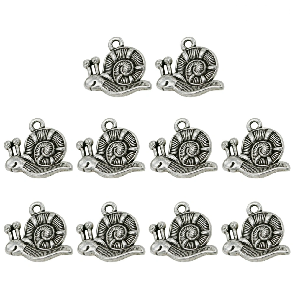 10PCS Alloy Snail Charm Animal Pendants Charms DIY Jewelry Making Accessory for Necklace Bracelet (Antique Silver)