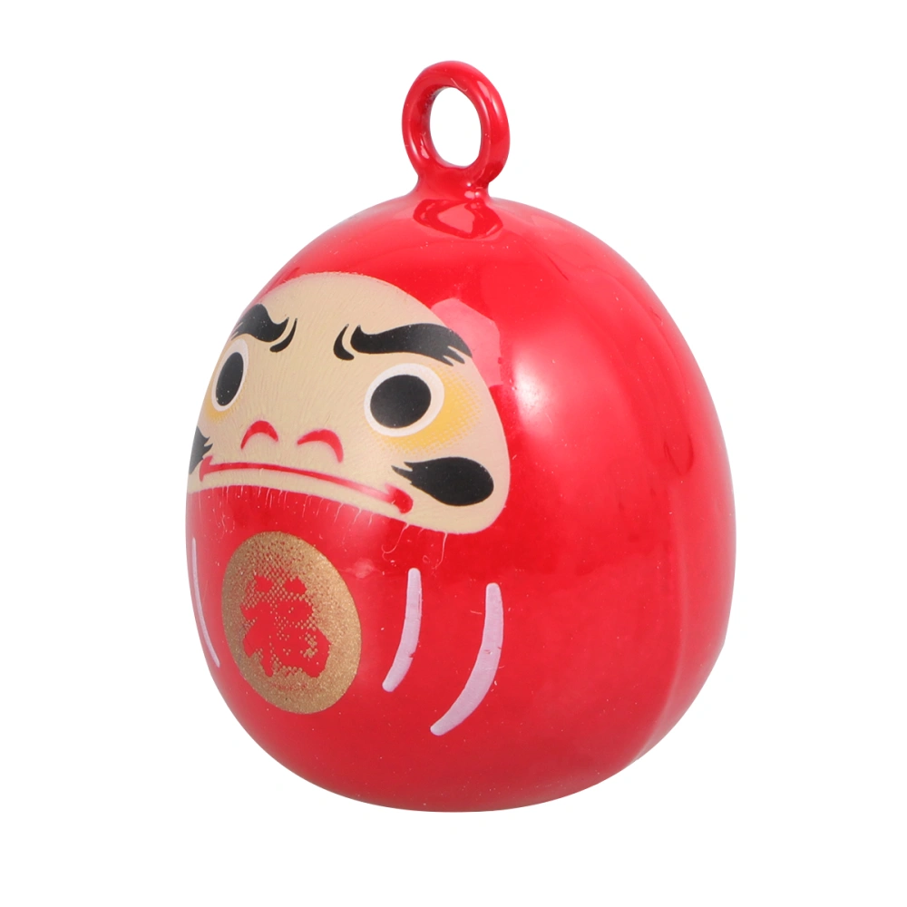 Daruma Bells Pendant Accessories Seal Bright Colored Japanese Water Bells Copper Hanging Accessories Supplies for DIY Backpack Costume Pendant (Red)