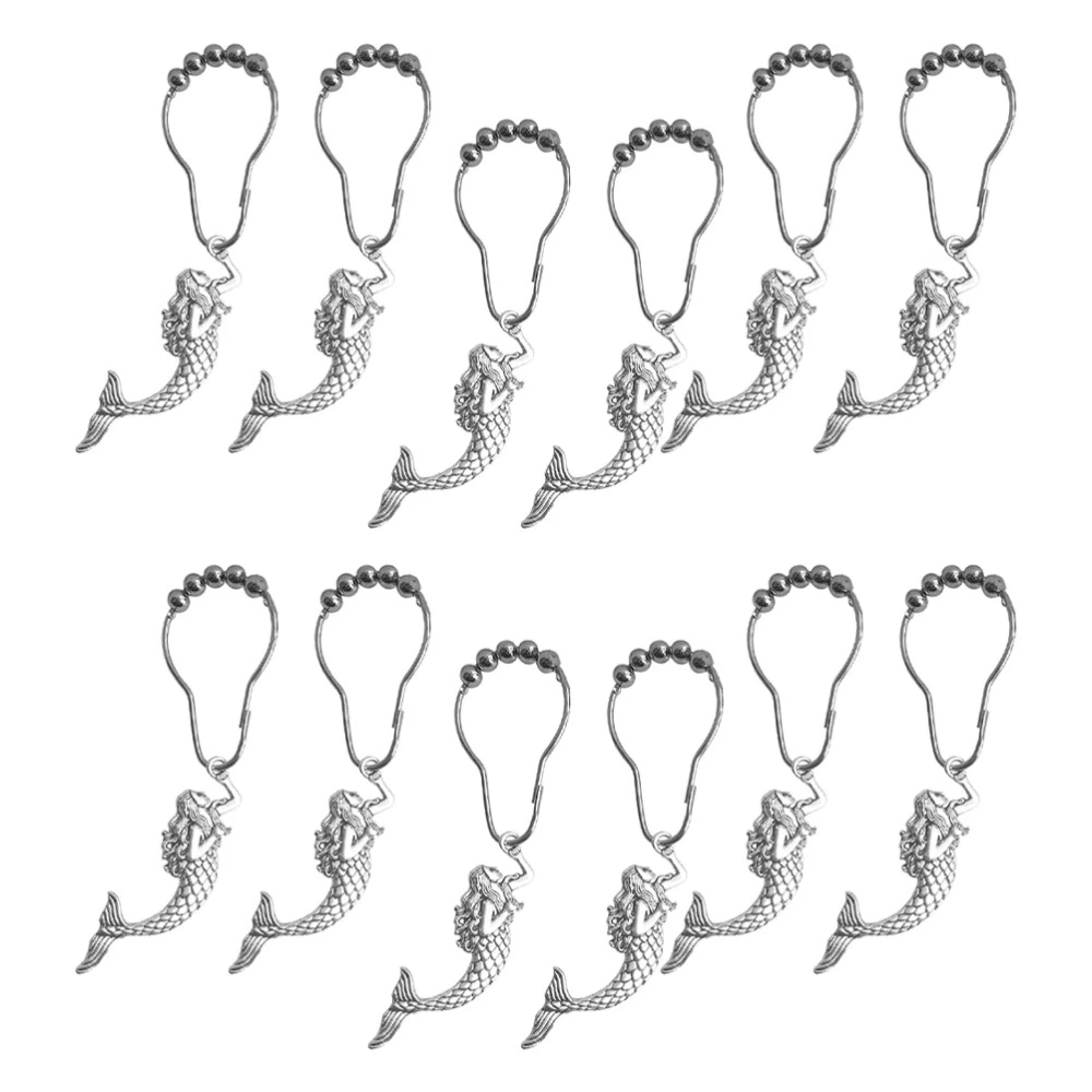 12Pcs Shower Curtain Hook Mermaid Decor Curtain Hanger Chic Shower Curtain Hanger