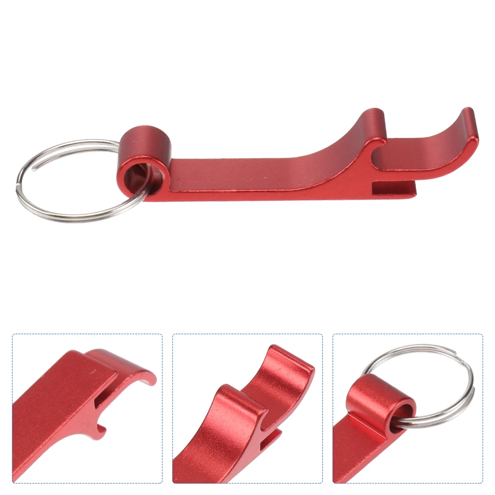 Pocket Small Key Chain Ring Bar Claw Beverage Beer Bottle Opener (Red)