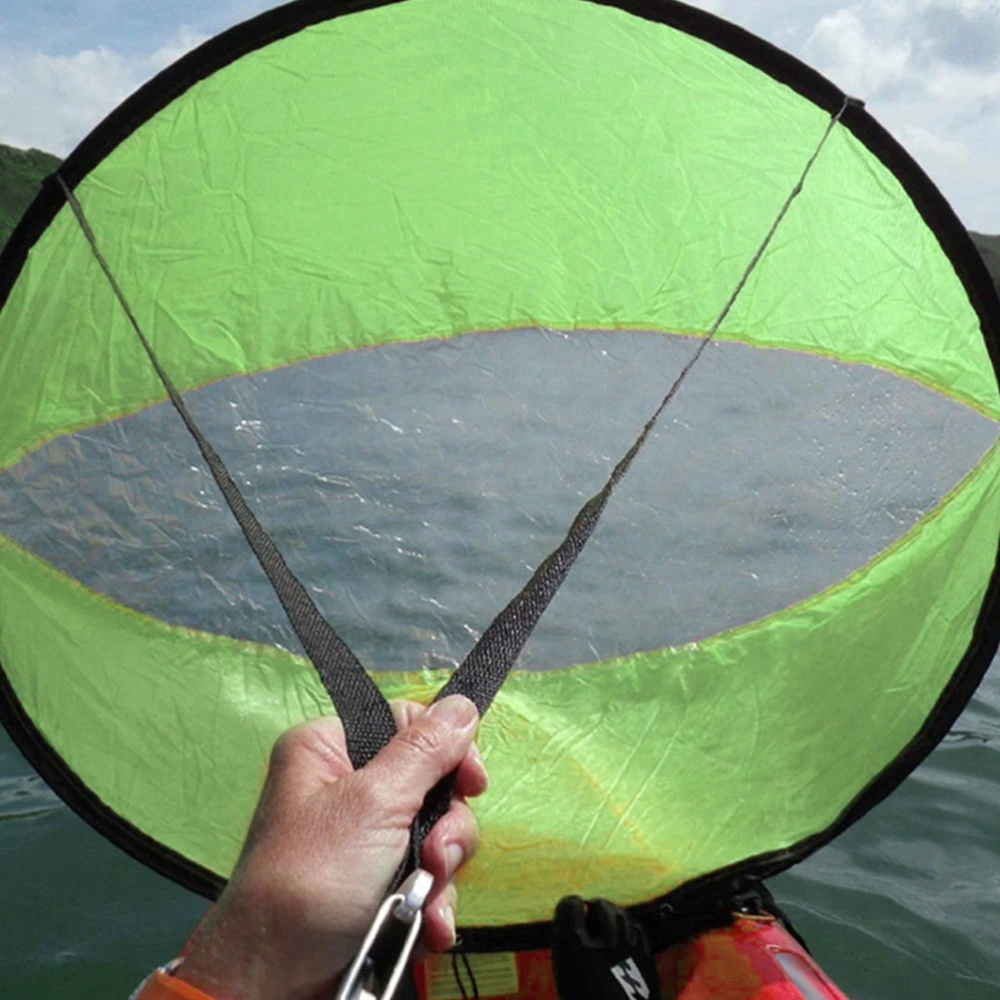 Kayak Boat Wind Sail Canoe Wind Sail Foldable Transparent Clear Window Outboard Drifting Sail(Green)