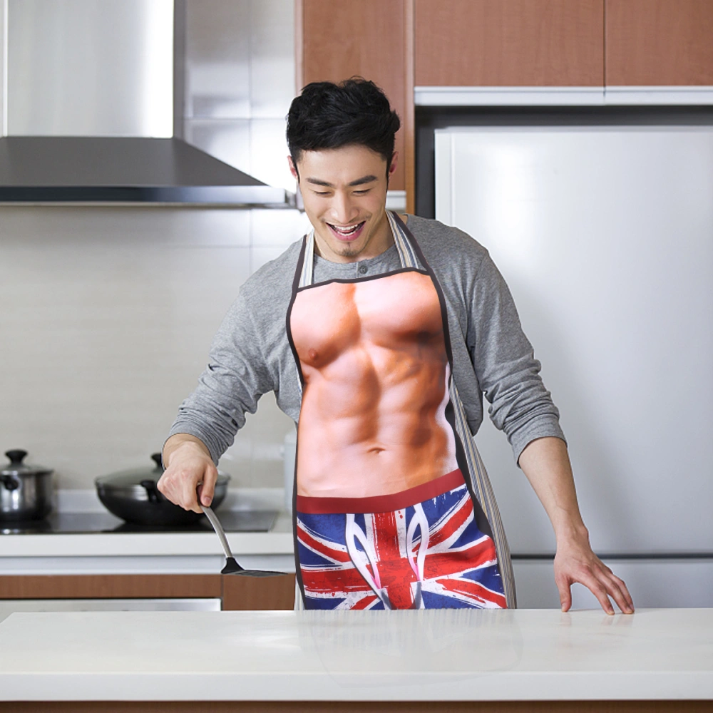 1Pc Man Sexy Apron Oil-proof Dirt Proof Apron Cleaning Apron Muscle-Men Apron