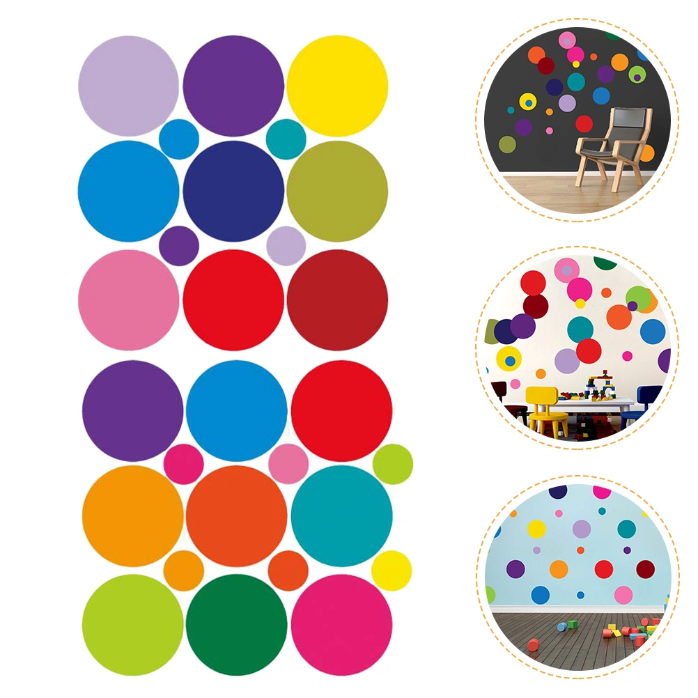 1 Set DIY Self-adhesive Round Dots Wall Stickers Wall Decals Kids Room Wall Ornaments