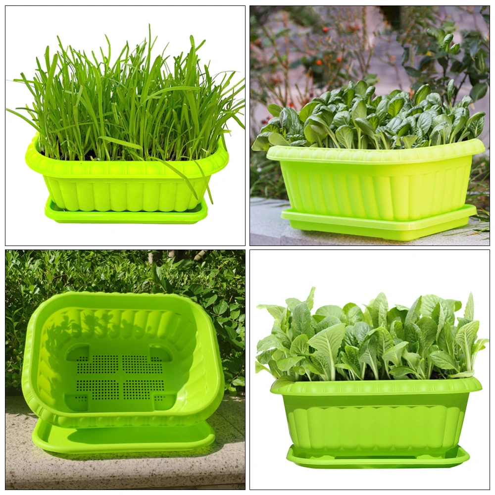 2pcs Vegetable Growing Containers Plastic Planters Gardening Tool (Green)