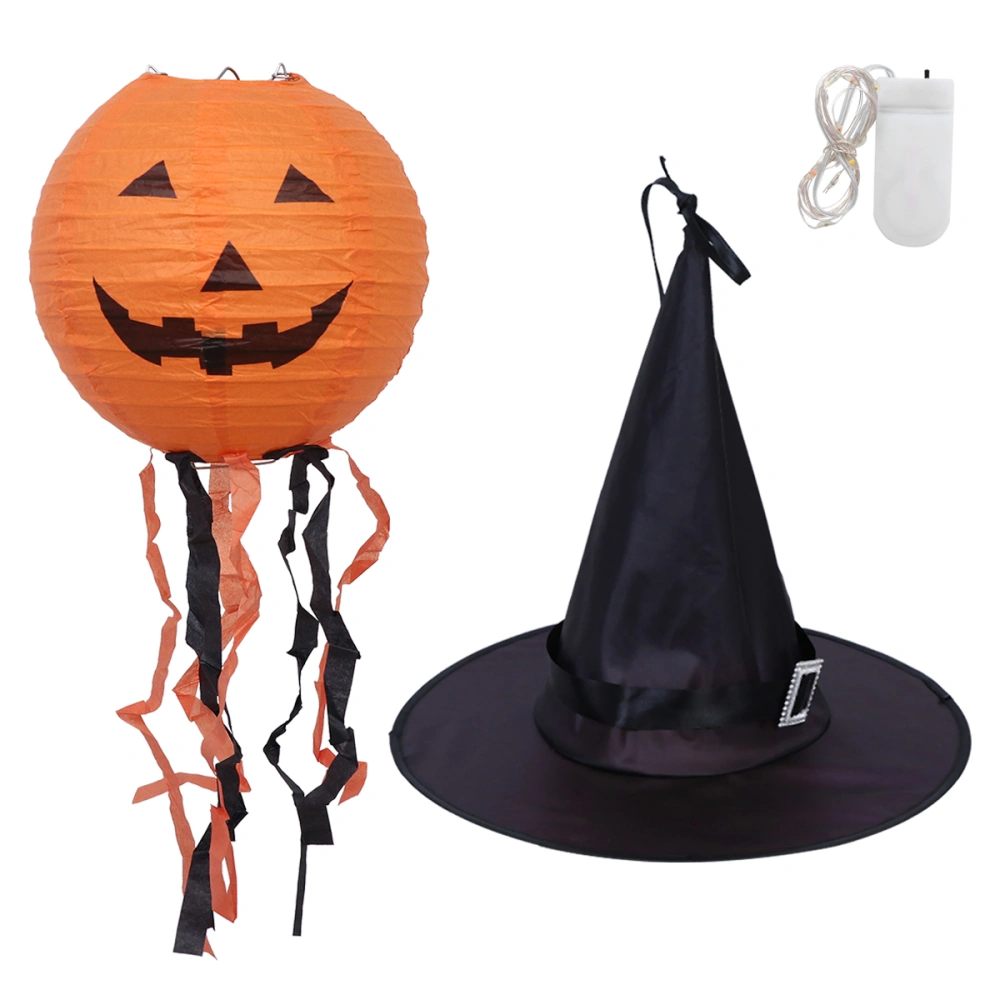 1Pc Halloween LED Light Festive Decoration Luminous Light with Witch Hat (Black)