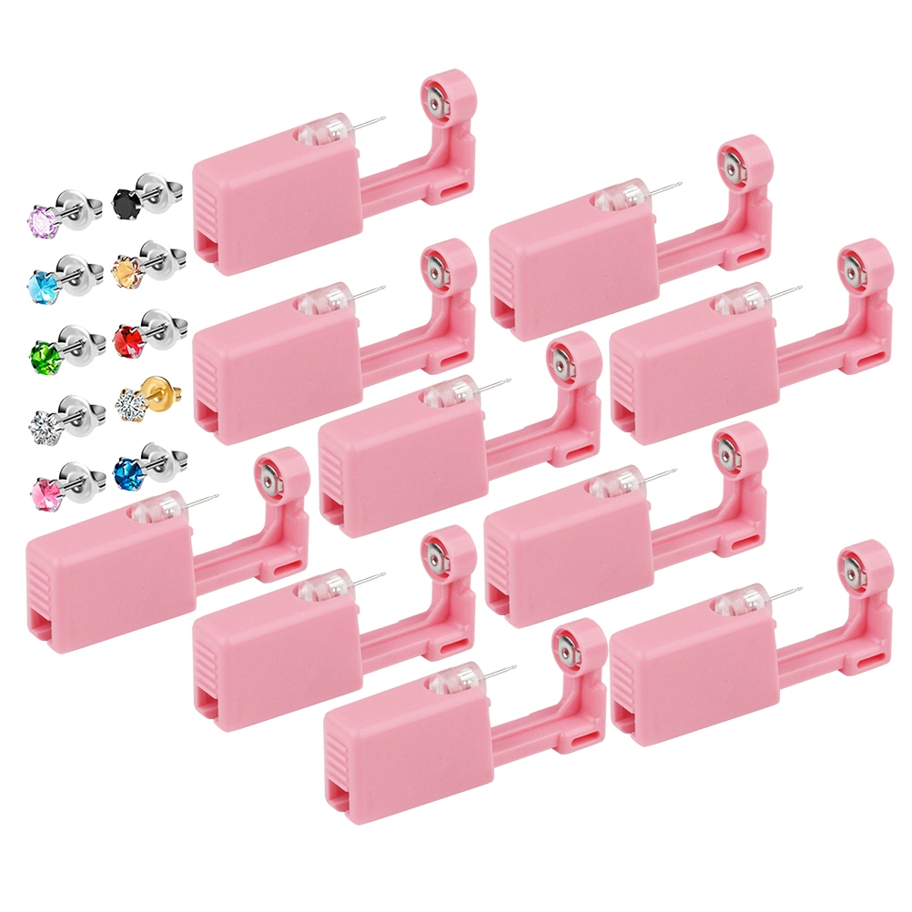 10pcs Stainless Steel Body Ear Piercing Tool Ear Nose Piercing Machines
