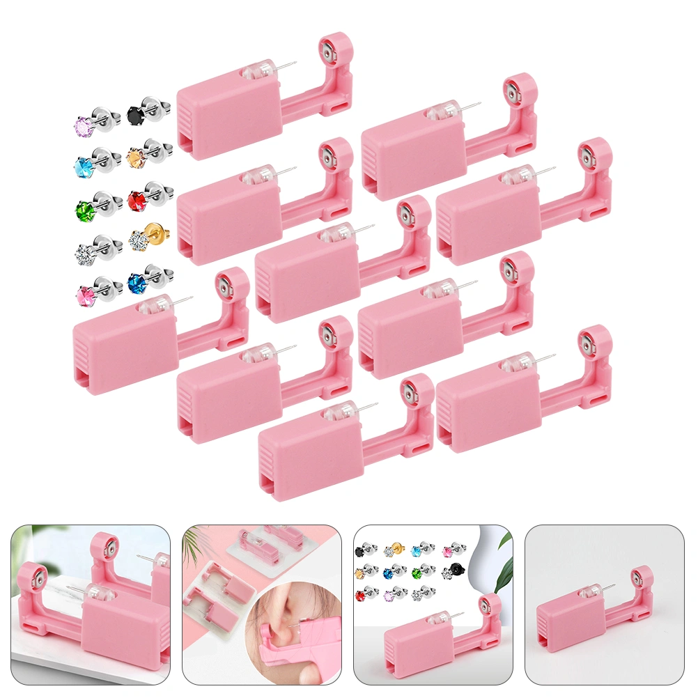 10pcs Stainless Steel Body Ear Piercing Tool Ear Nose Piercing Machines