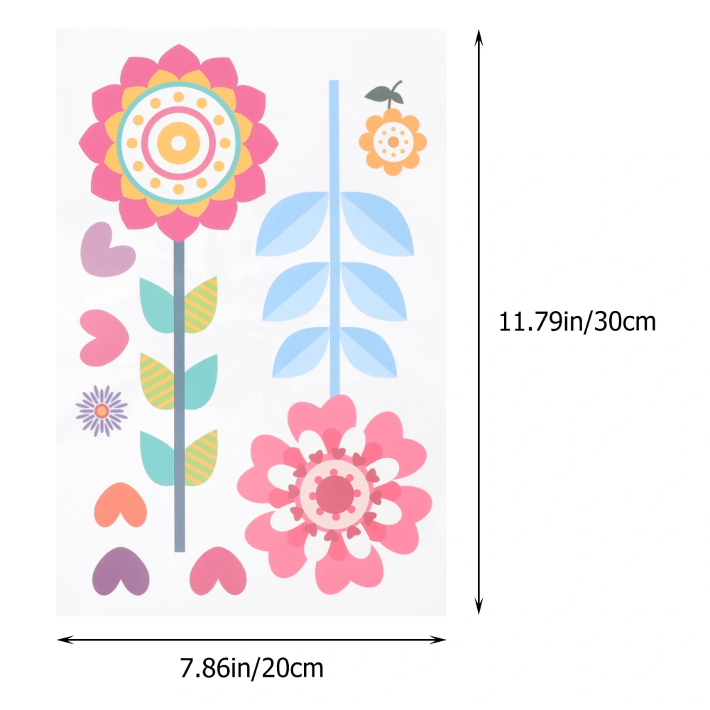 9 Sheets Summer Wall Clings Summer Wall Decals Floral Wall Decals Flower Stickers