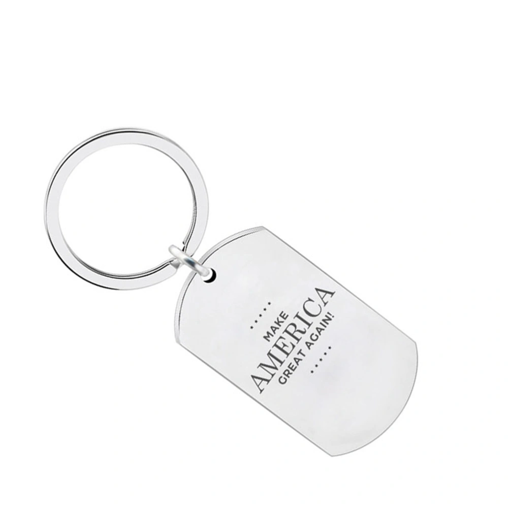 Stainless Steel Pendant Keychain America Campaign Keyring Souvenir Patriotic Gift Purse Hanging Ornament