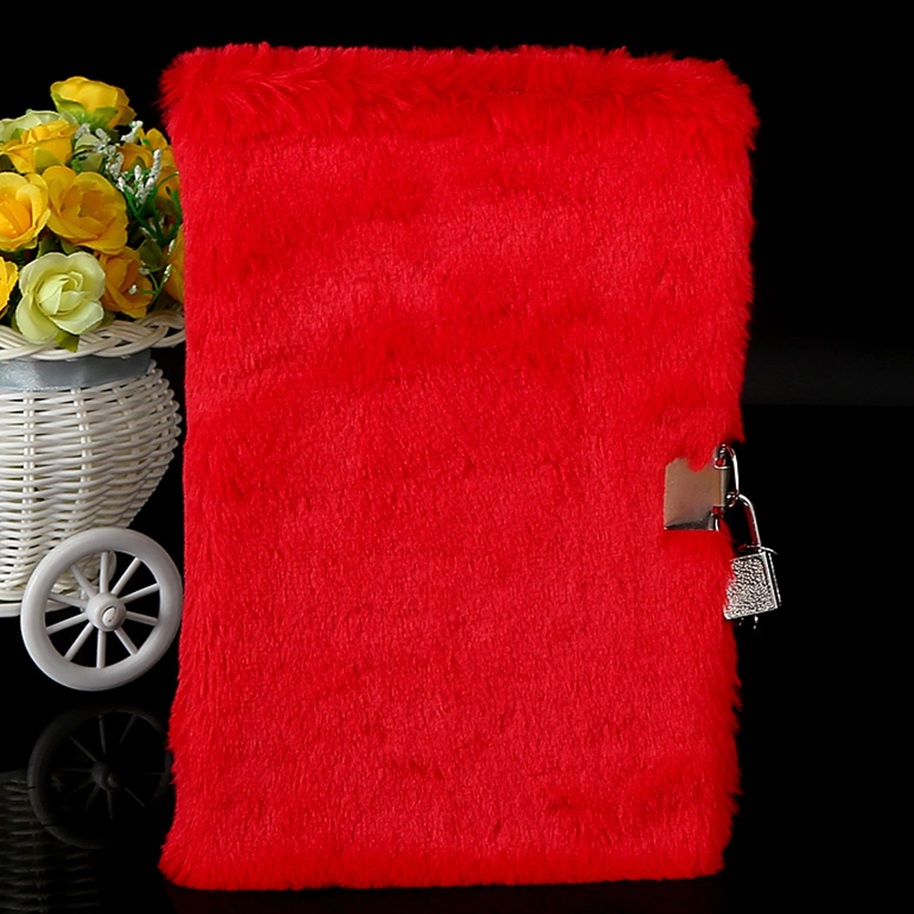Creative and Lovely Notebook Fashion A5 Plush Notebook Planner Organizer Diary Notebook (Red)