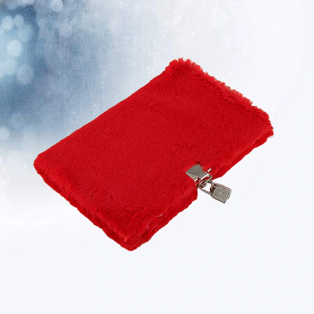 Creative and Lovely Notebook Fashion A5 Plush Notebook Planner Organizer Diary Notebook (Red)