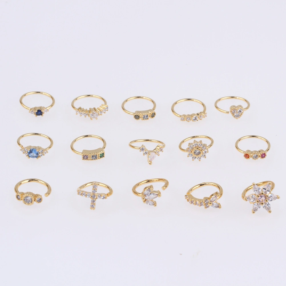 5pcs Nose Cuffs Zircon Nose Rings Women Nose Cuffs Jewelry Fake Nose Rings