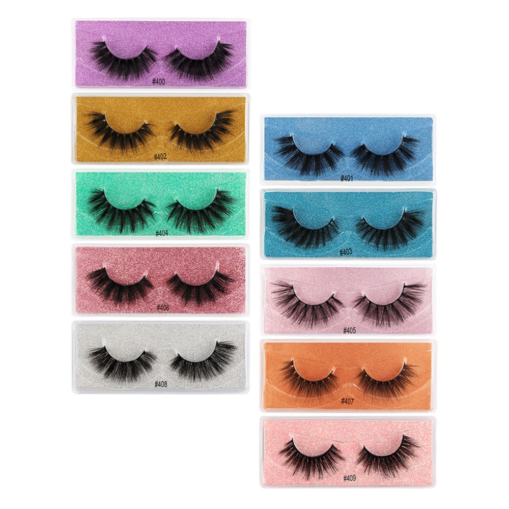 10 Pairs False Eyelashes Exaggerated Dense Fake Lashes 3D Imitation Mink Hair Eyelashes