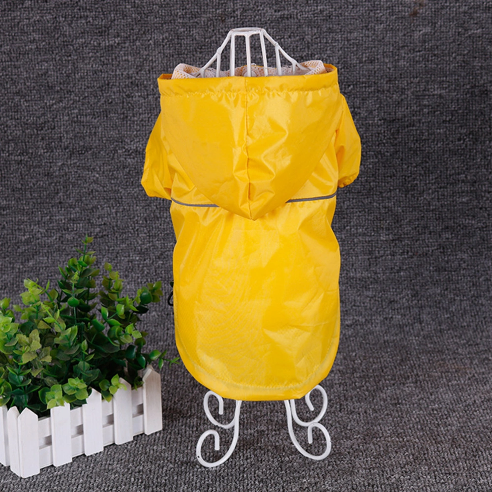 Practical Dog Rain Coat Pet Rainwear Puppy Waterproof Clothes Creative Pet Coat (Yellow, Size M)