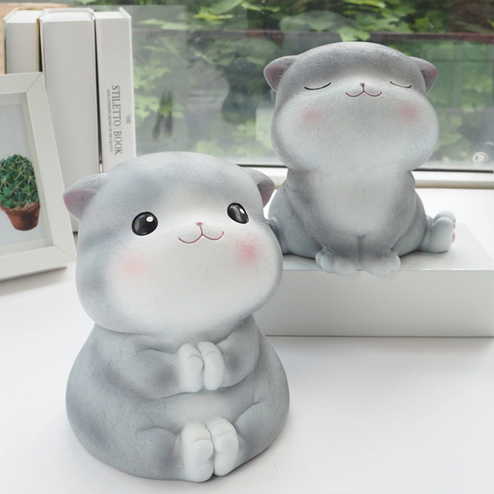 1pc Cartoon Saving Pot Cat Shaped Piggy Bank Coin Container Money Box Desktop Ornament (Style A)