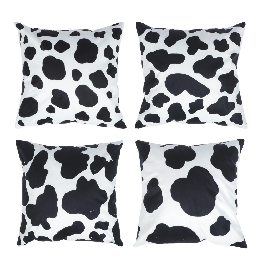 4Pcs Cow Prints Plush Throw Pillow Covers Cow Prints Pillowcases Pillow Protectors