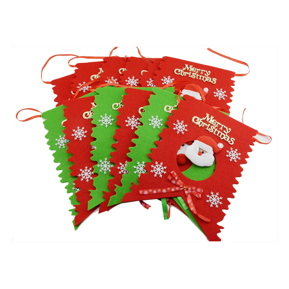 8pcs Merry Christmas Bunting Banner Party Home Decoration (Red+Green)