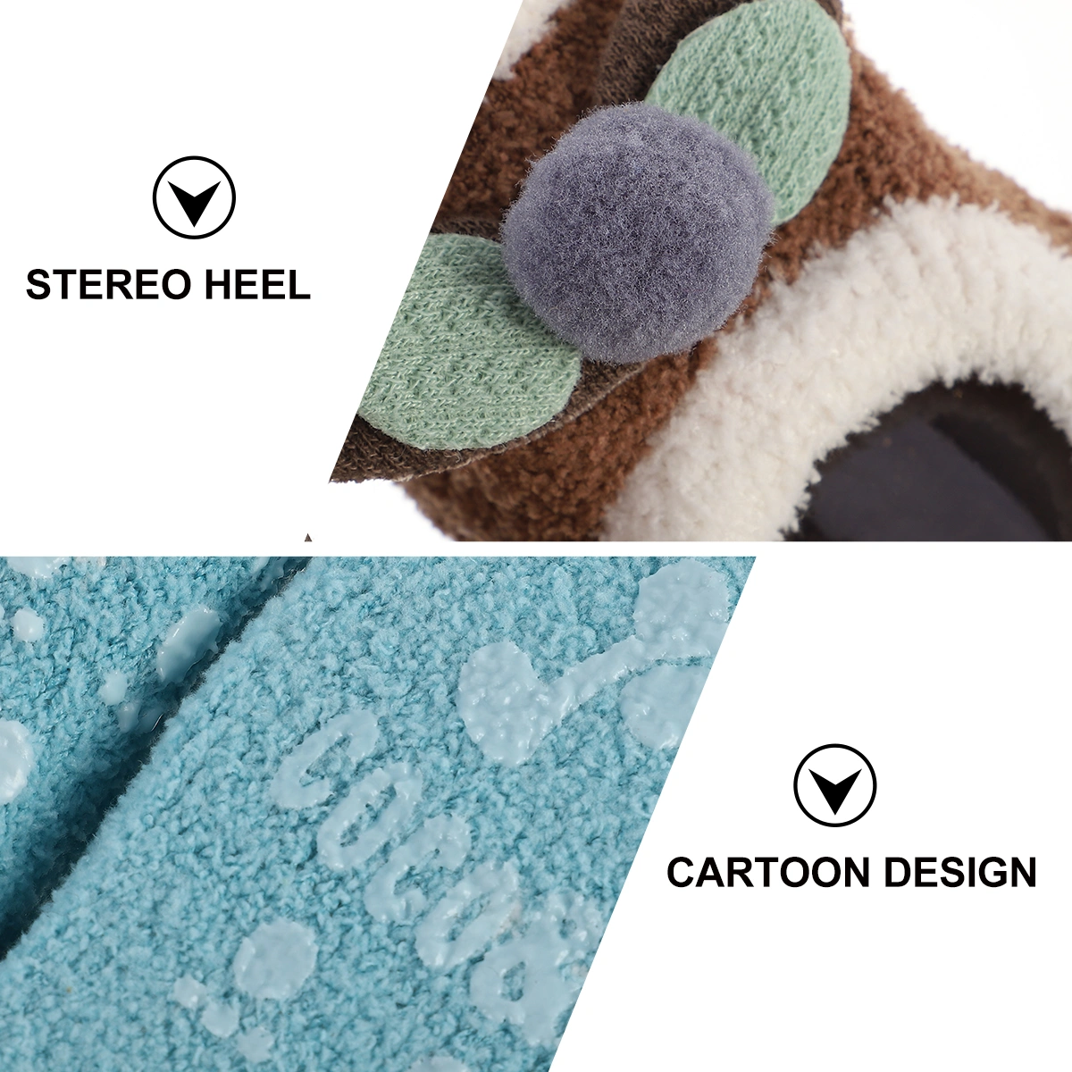 3 Pairs Cartoon Anti-skid Socks Flooring Socks Toddler Socks Warm Socks