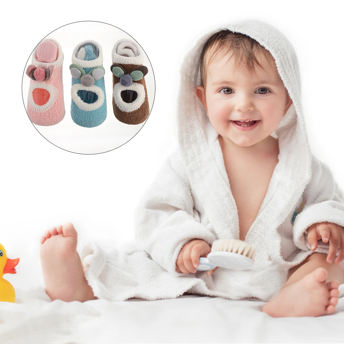 3 Pairs Cartoon Anti-skid Socks Flooring Socks Toddler Socks Warm Socks