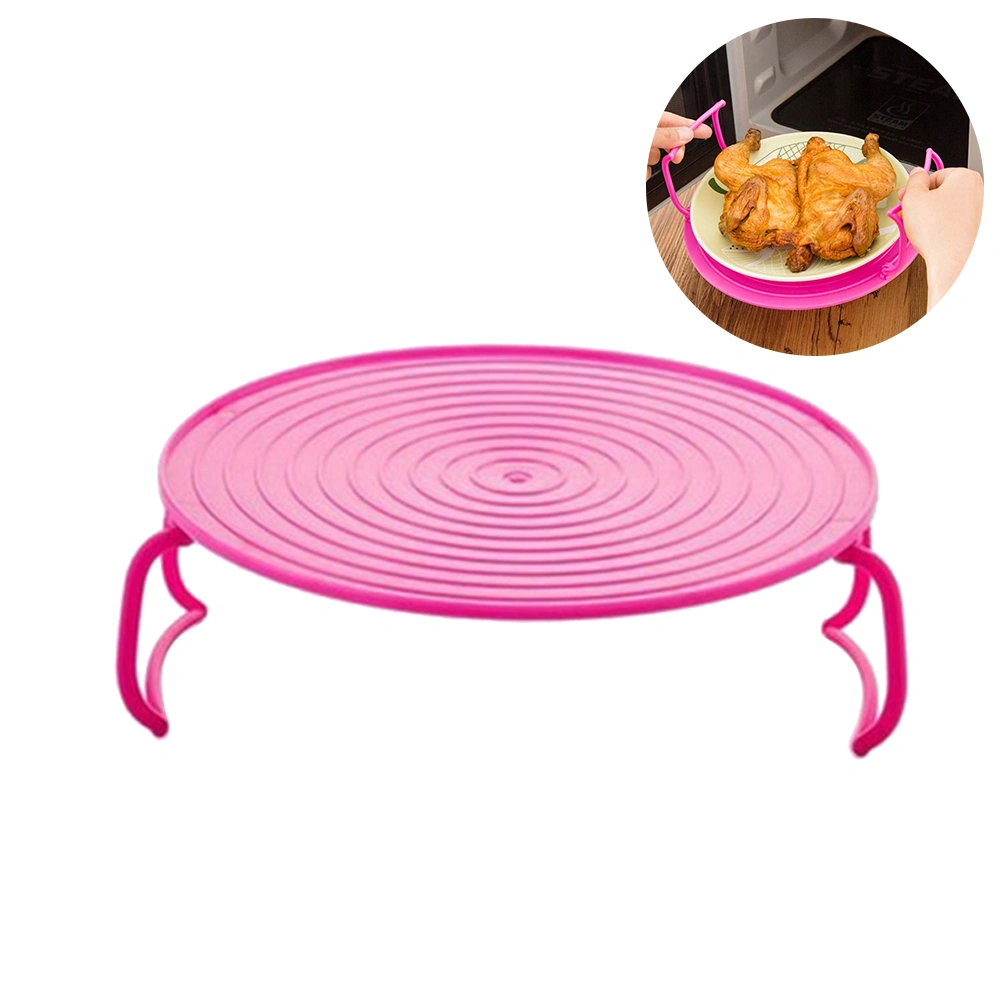 Kitchen Microwave Steamer Dish Storage Rack Multifunctional Collapsible Rice Steamer Tray (Rosy)