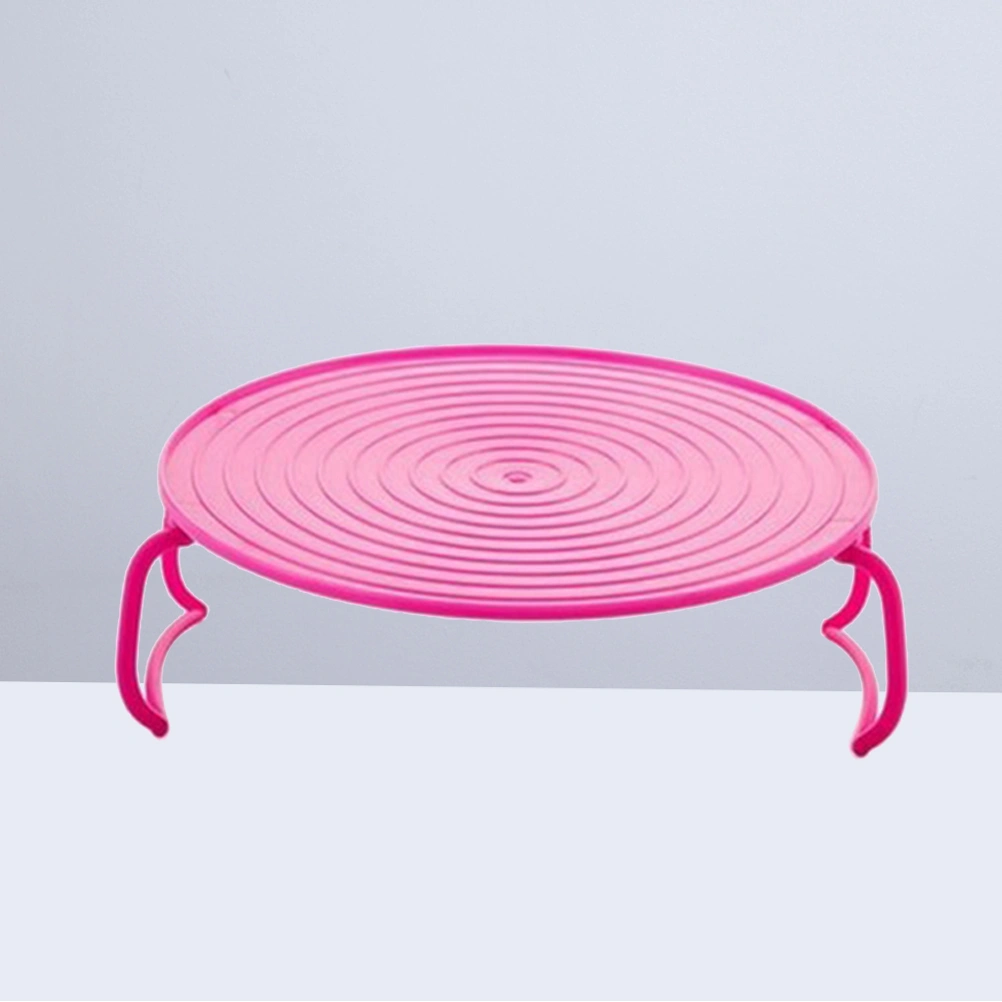 Kitchen Microwave Steamer Dish Storage Rack Multifunctional Collapsible Rice Steamer Tray (Rosy)