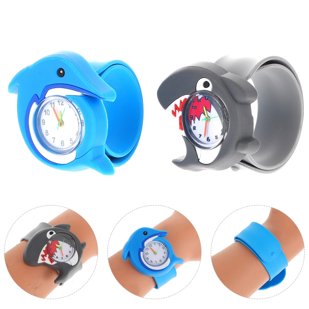 2pcs Lovely Cartoon Children Watch Kids Silicon Watch Birthday Gift Watch