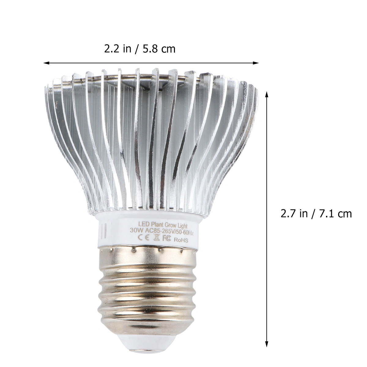 1PC LED Plant Growth Light Bulb Full Spectrum Grow Seedlings Lamp Practical Indoor Growing Lamp for Greenhouse Home(White E27-30W-40 Lamp Beads)