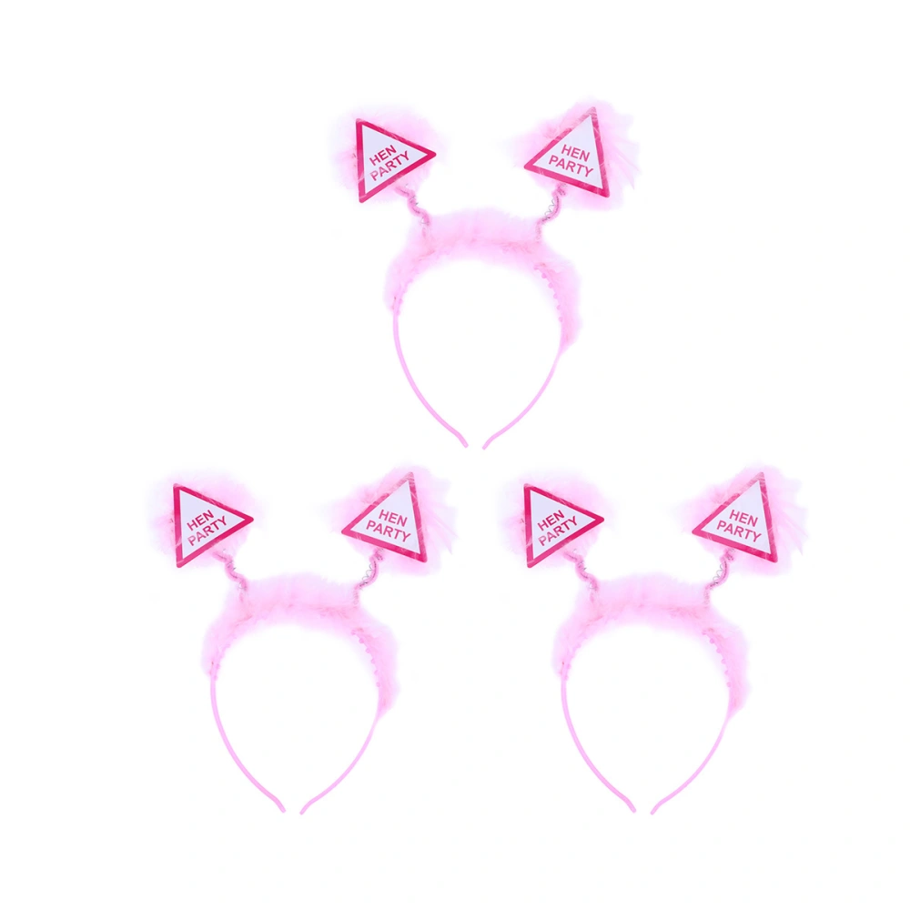 6 Pcs Women Headbands Bachelor Party Feather Headbands Hair Hoops Hair Accessories for Women Girls (Pink)