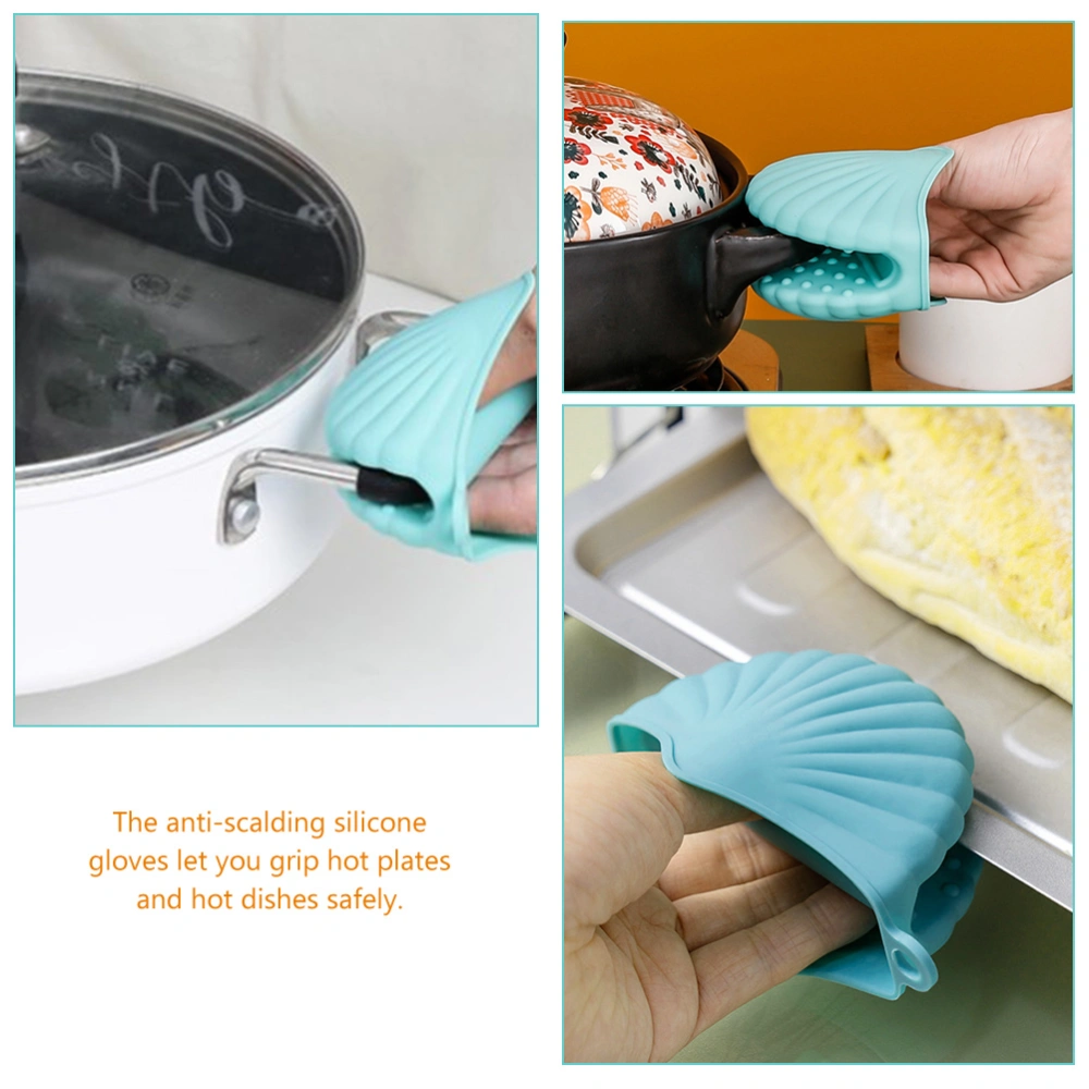 2pcs Silicone Oven Mitts Heat Resistant Pinch Grips Mitts Anti Skid Kitchen Glove