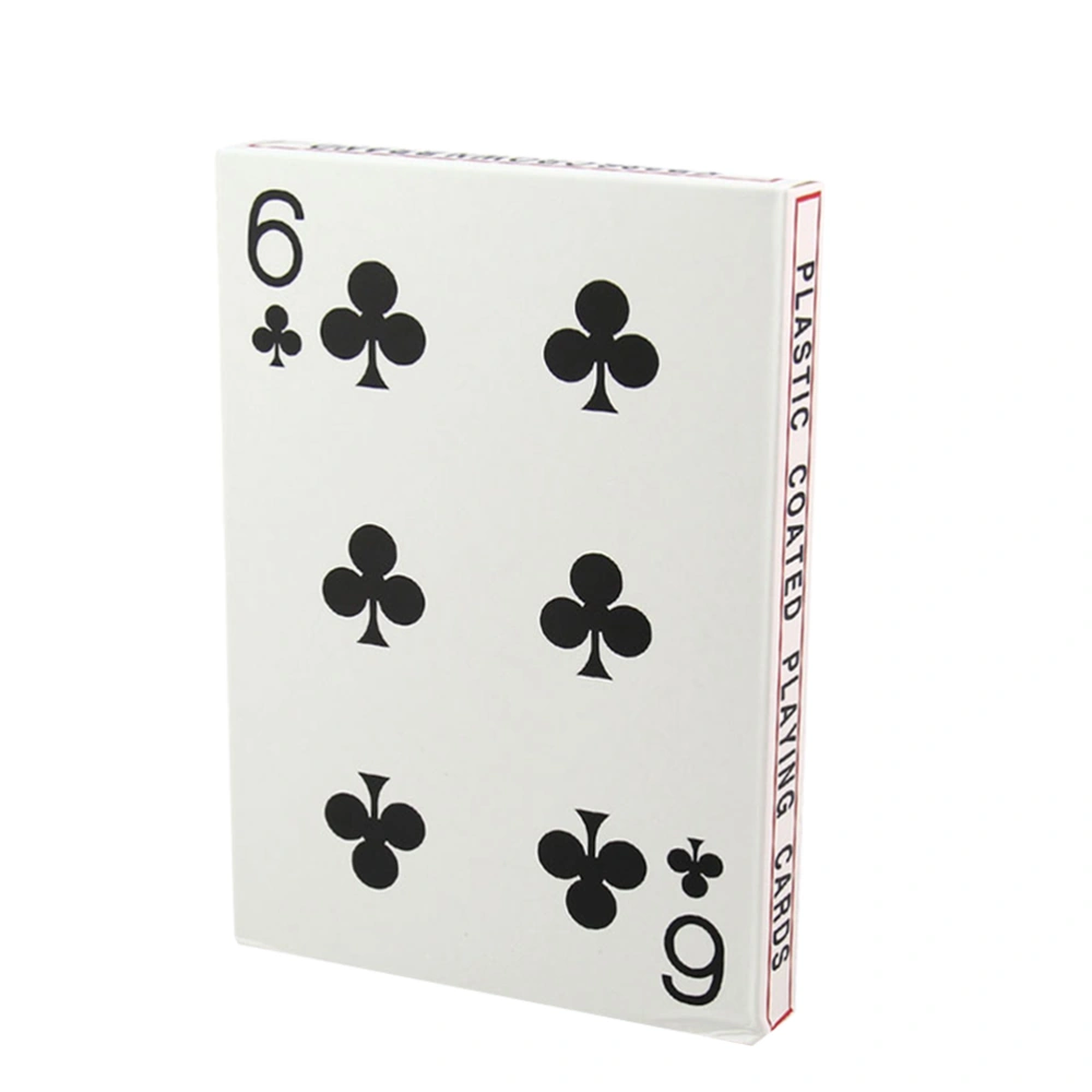 Large Size Playing Cards 4 Times Normal Poker Table Playing Board Game for Home Bar Office (White)