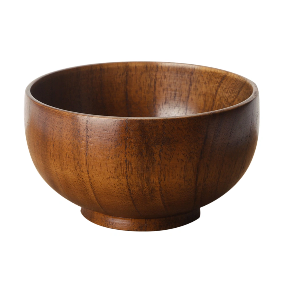 1pc 12x6.7CM Practical Wood Salad Bowl Creative Thicken Fruits Bowl Round Bowl