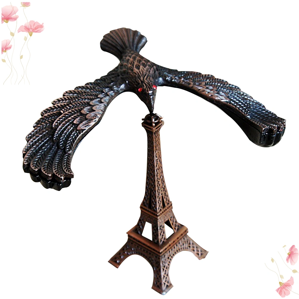 Alloy Balance Bird Eiffel Tower Model Balance Eagle Tabletop Decoration Kids Teens Gift DIY Craft Ornament (Red Wine, 12.5x9.5x11cm)