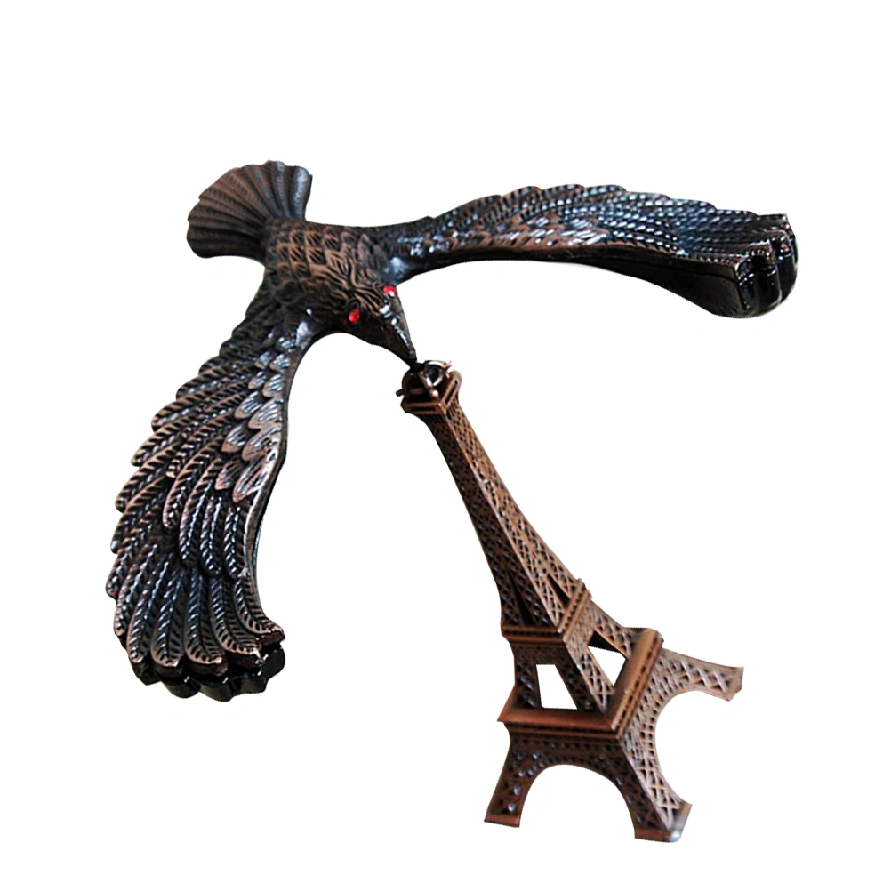 Alloy Balance Bird Eiffel Tower Model Balance Eagle Tabletop Decoration Kids Teens Gift DIY Craft Ornament (Red Wine, 12.5x9.5x11cm)