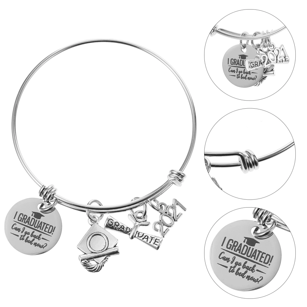 1pc 2021 Graduation Theme Bracelet Bangle Bracelet Jewelry Gift for Graduate