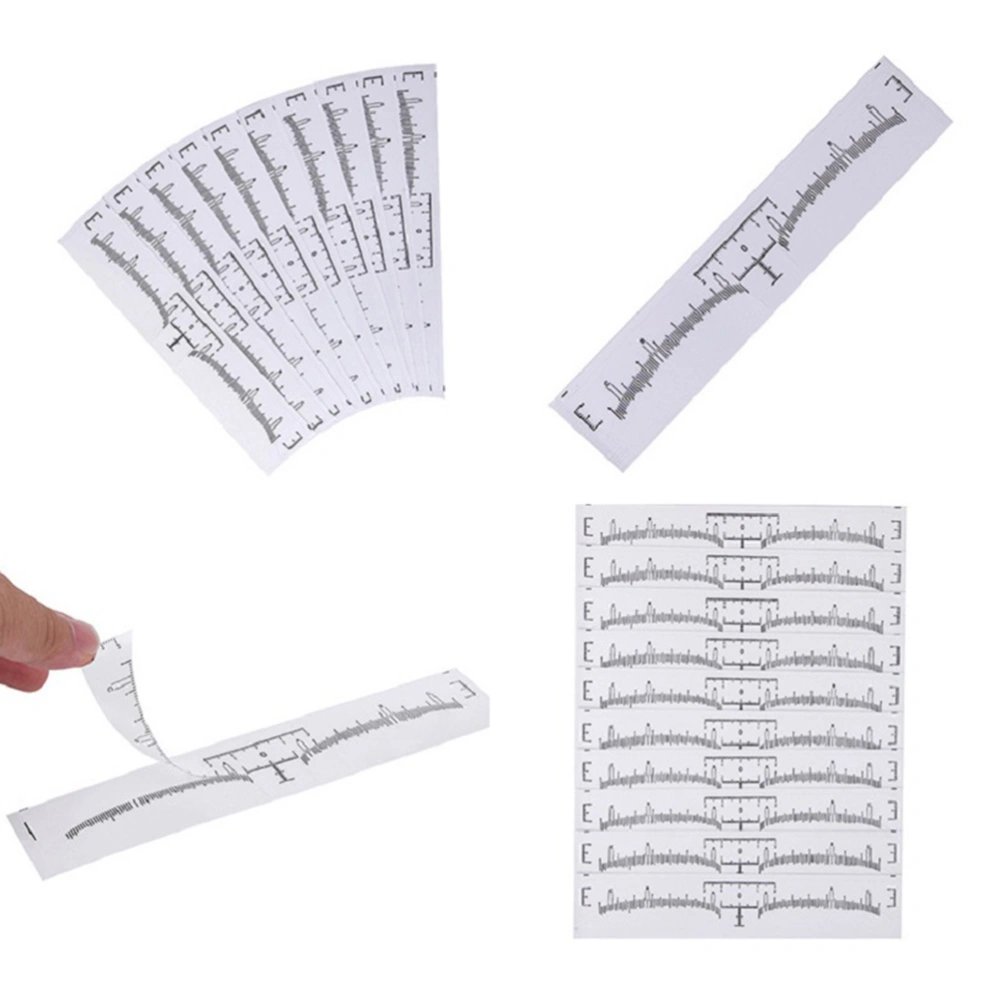 100pcs Eyebrow Embroidery Curved Ruler Eyebrow Shaper Ruler