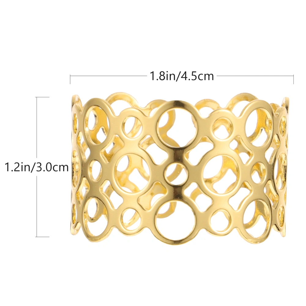 4Pcs Delicate Table Napkin Buckles Hollow out Hotel Napkin Rings (Golden)