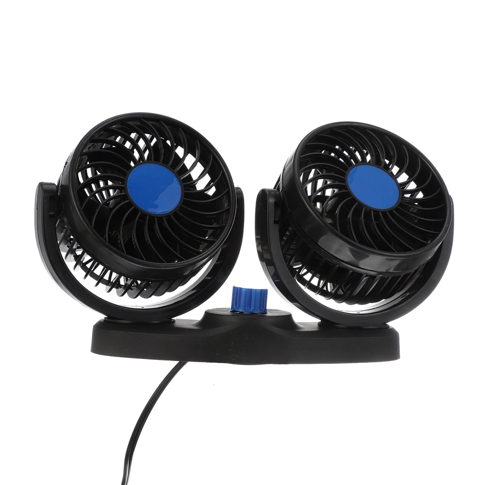 Mini Electric Fan Double Head Car Fan Rotating Adjustable Fan for Vehicles