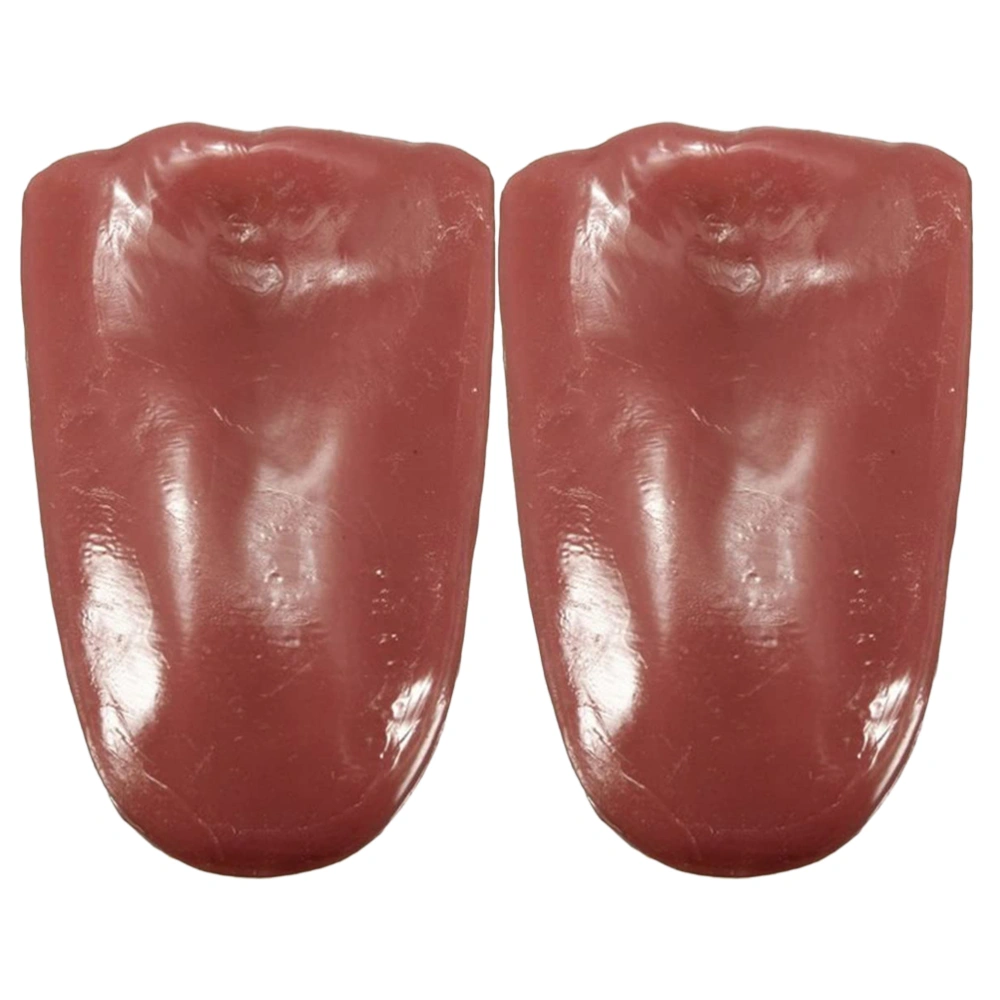 2Pcs Fake Tongue Simulation Tongue Toy Artificial Tongue Tricky Toy for Halloween Decoration