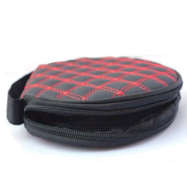 Portable Round Zippered Car/Home 20 CD DVD VCD Disc Holder Wallet Storage Bag Case Organizer (Black+Red)