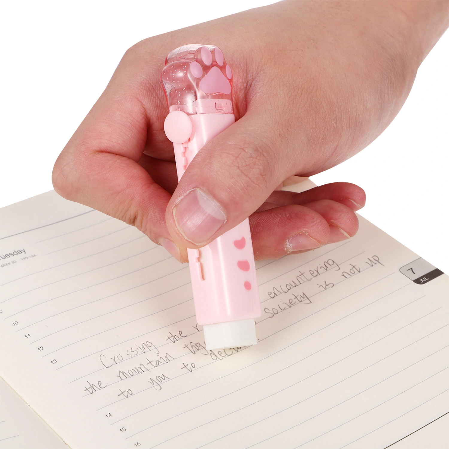 4pcs Cat Paw Erasers Cartoon Erasers Retractable Erasers Push Pull Rubber Erasers