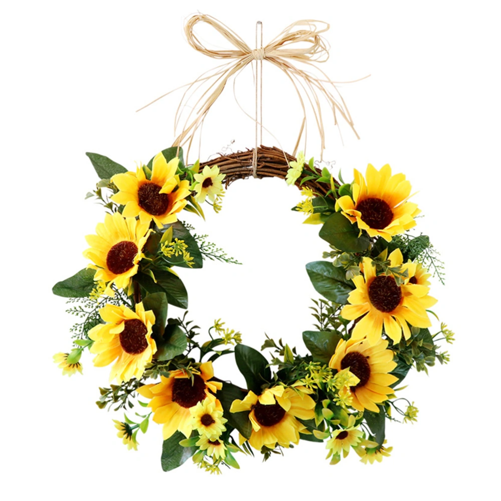 Wall Hanging Garland Simulation Flower Door Decoration Sunflower Wall Hanging Showcase Ornament Yellow