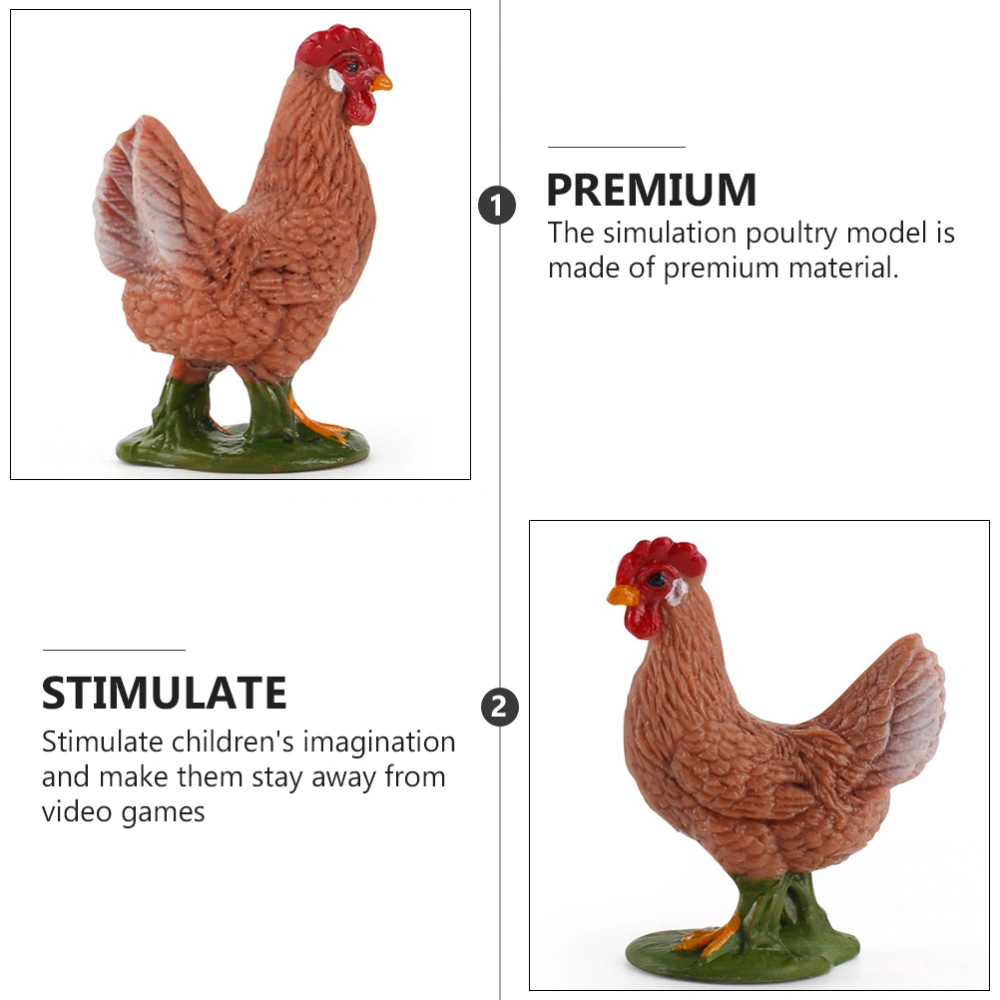 1Pc Emulation Chook Model Decor Creative Farm Ornament Yard Poultry Model