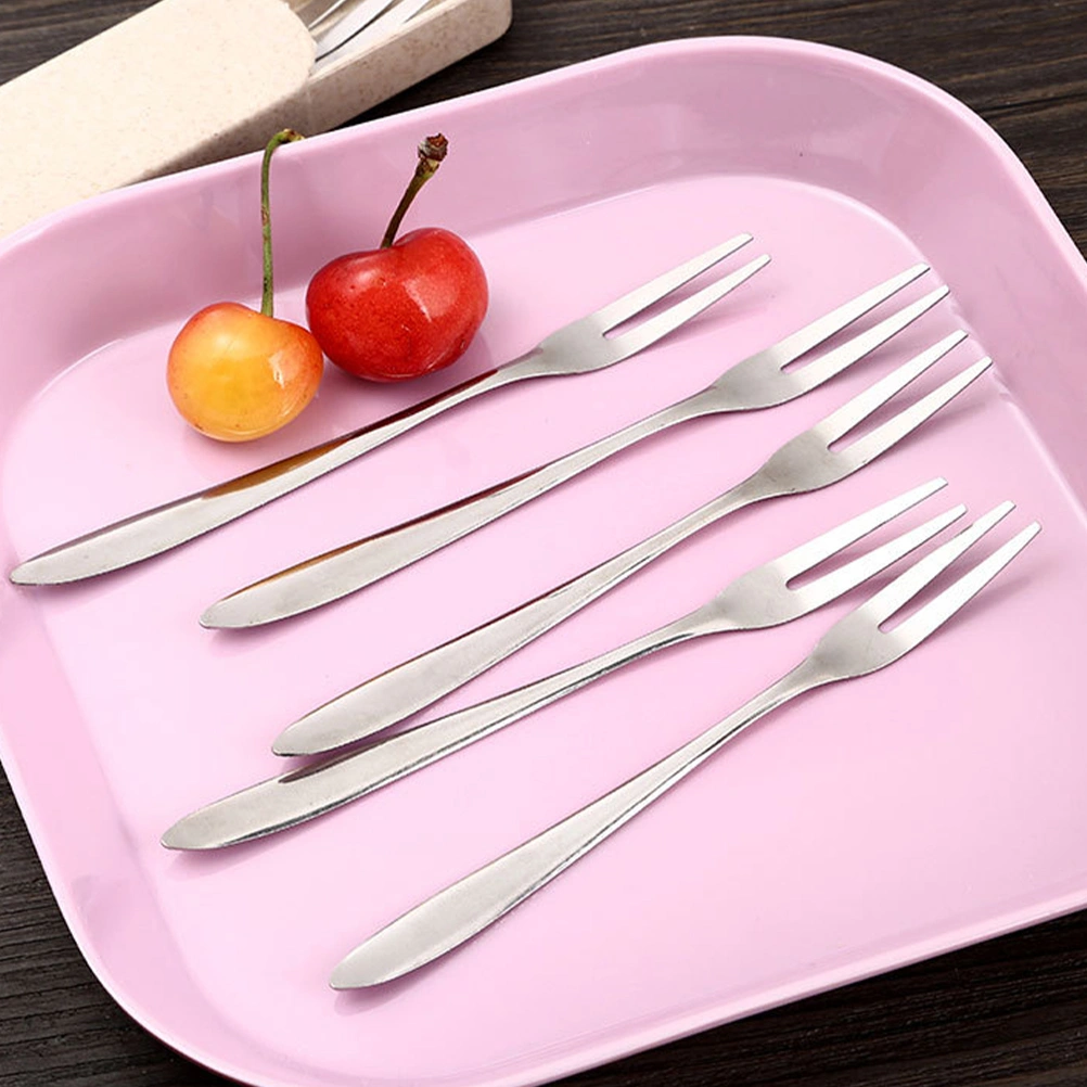 2 Sets Stainless Steel Fruit Fork Practical Ice Cream Fork Practical Food Pick